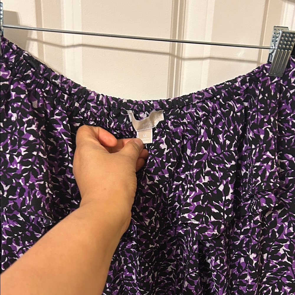 Micheal Kors Purple and Black Patterned Skirt